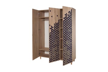 Garderob Gillberga 135 cm - Brun/Blå - Förvaring - Garderober & garderobssystem - Garderobsskåp