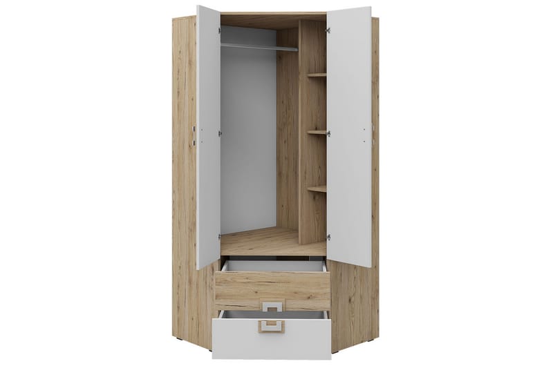 Garderob Hermanboda 87x87x190 cm - Beige/Vit - Förvaring - Garderober & garderobssystem - Garderobsskåp