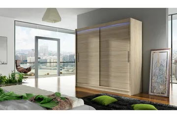 Prag Garderob 180x57x215 cm - Beige - Förvaring - Garderober & garderobssystem - Garderobsskåp