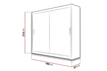Prag Garderob 180x57x215 cm - Beige - Förvaring - Garderober & garderobssystem - Garderobsskåp