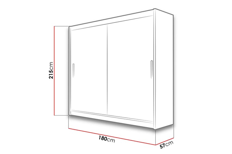 Prag Garderob 180x57x215 cm - Beige - Förvaring - Garderober & garderobssystem - Garderobsskåp