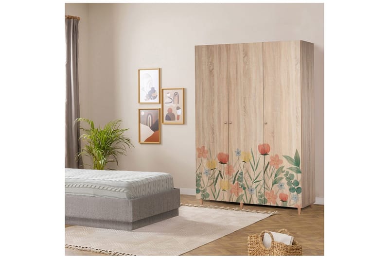 Gladfield Garderob 135x192 cm - Natur - Förvaring - Garderober & garderobssystem