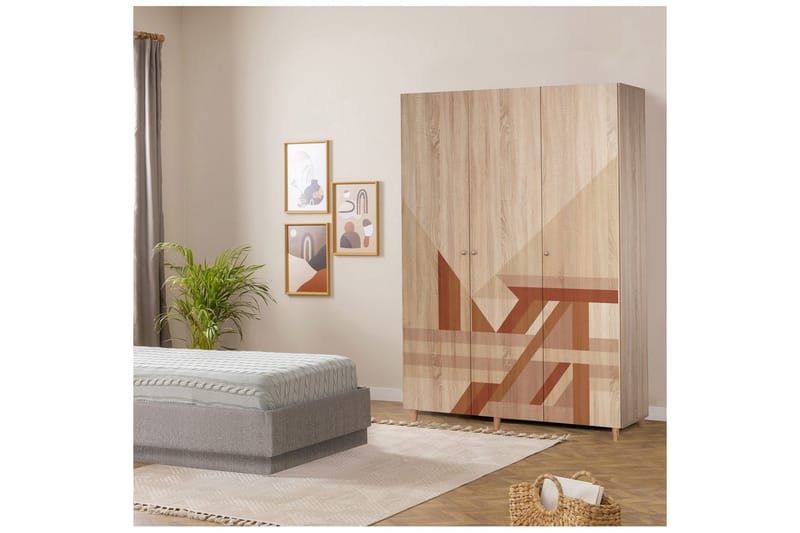 Gladfield Garderob 135x192 cm - Natur - Förvaring - Garderober & garderobssystem