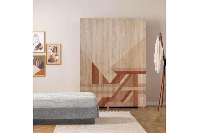 Gladfield Garderob 135x192 cm - Natur - Förvaring - Garderober & garderobssystem