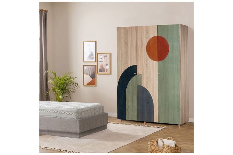 Gladfield Garderob 135x192 cm - Natur - Förvaring - Garderober & garderobssystem