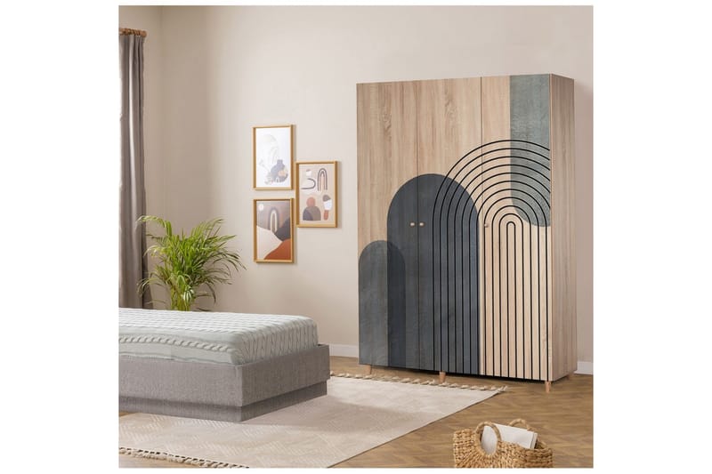 Gladfield Garderob 135x192 cm - Natur - Förvaring - Garderober & garderobssystem