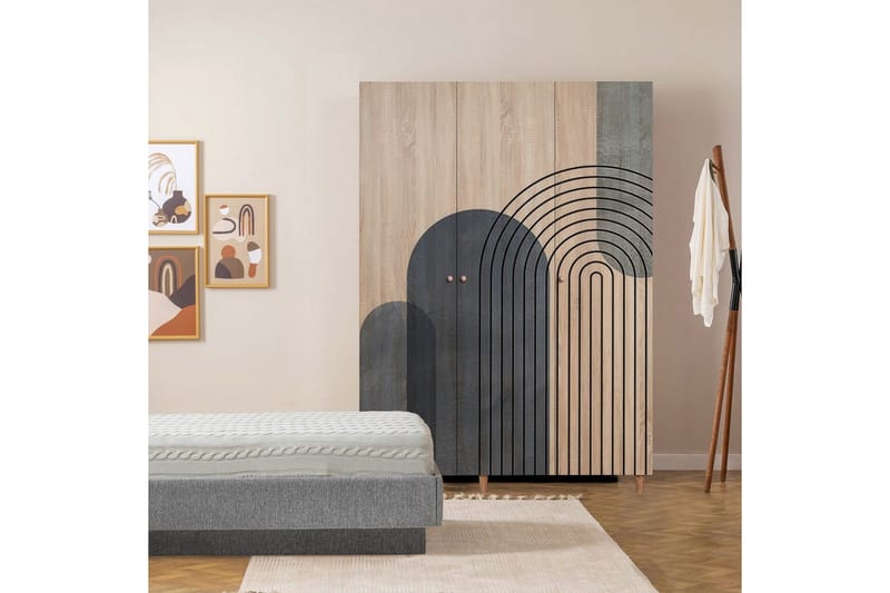 Gladfield Garderob 135x192 cm - Natur - Förvaring - Garderober & garderobssystem