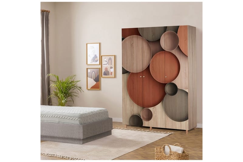 Gladfield Garderob 135x192 cm - Natur - Förvaring - Garderober & garderobssystem