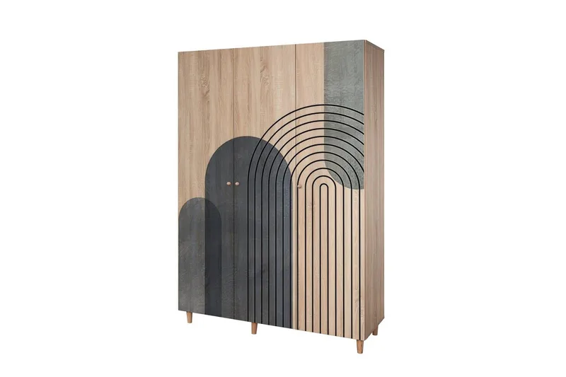 Gladfield Garderob 135x192 cm - Natur - Förvaring - Garderober & garderobssystem
