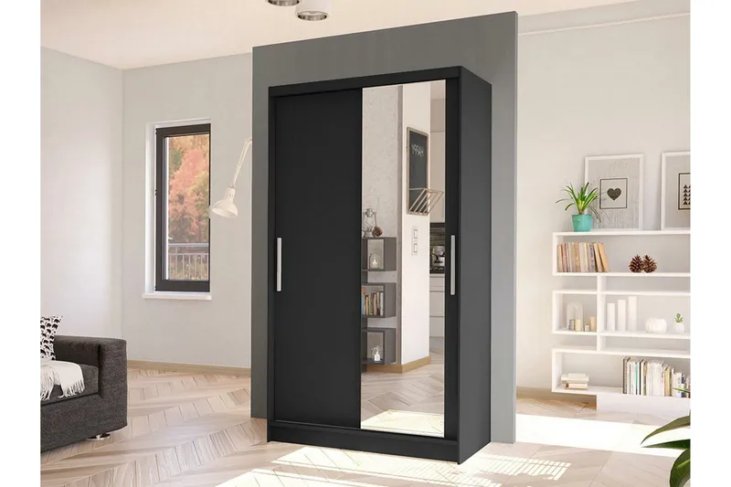 Glenmore Garderob m. Spegel Black - Förvaring - Garderober & garderobssystem