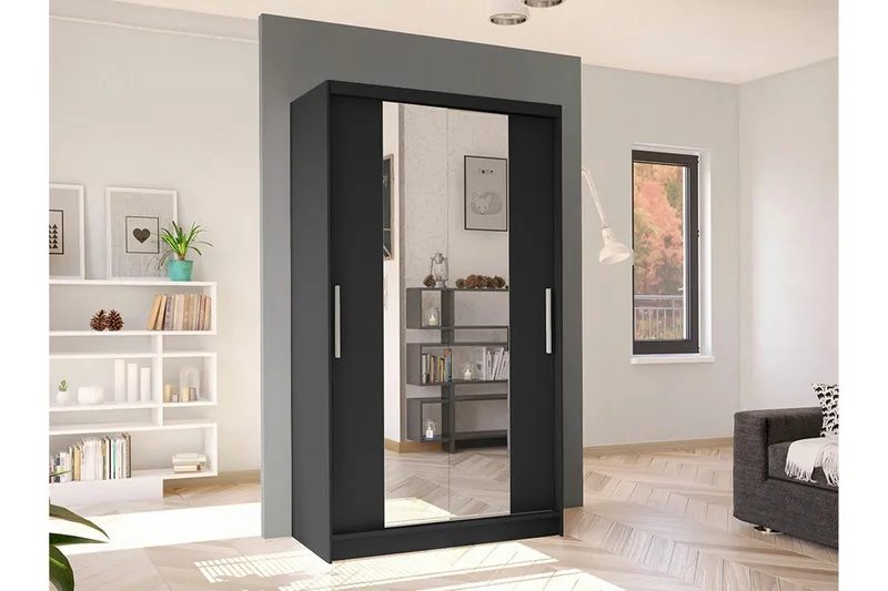 Glenmore Garderob m. Spegel Black - Förvaring - Garderober & garderobssystem