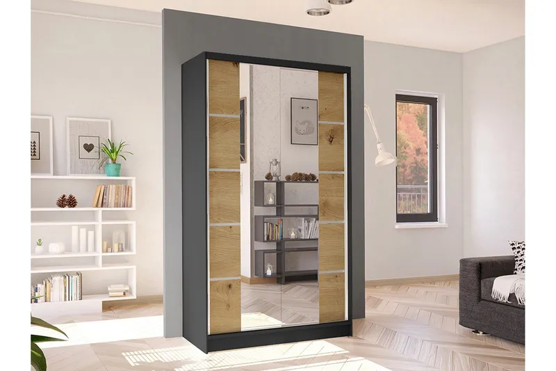 Glenmore Garderob m. Spegel Black - Förvaring - Garderober & garderobssystem