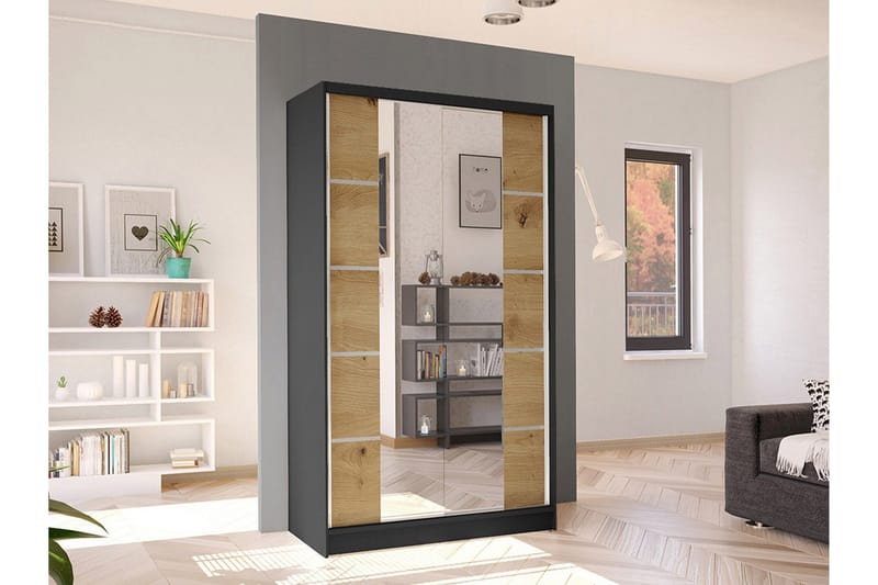Glenmore Garderob m. Spegel Black - Förvaring - Garderober & garderobssystem