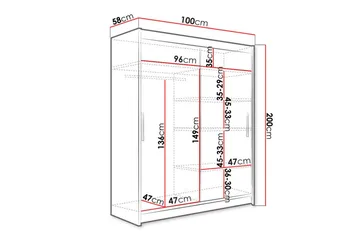 Glenmore Garderob m. Spegel Black - Förvaring - Garderober & garderobssystem