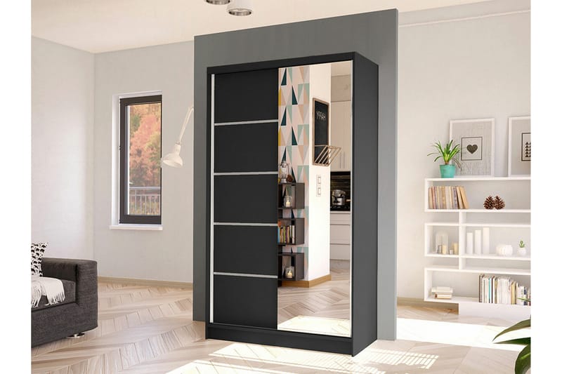 Glenmore Garderob m. Spegel Black - Förvaring - Garderober & garderobssystem