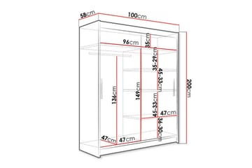 Glenmore Garderob m. Spegel White - Förvaring - Garderober & garderobssystem