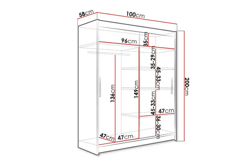Glenmore Garderob m. Spegel White - Förvaring - Garderober & garderobssystem