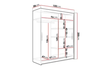 Glenmore Garderob m. Spegel White - Förvaring - Garderober & garderobssystem