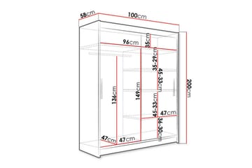 Glenmore Garderob m. Spegel Wood/nature - Förvaring - Garderober & garderobssystem