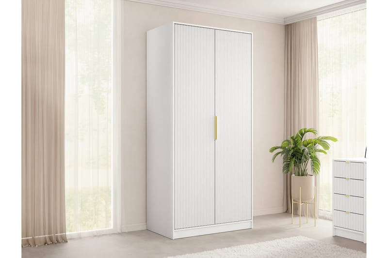 Gudelia Garderob 102x216 cm - Beige - Förvaring - Garderober & garderobssystem