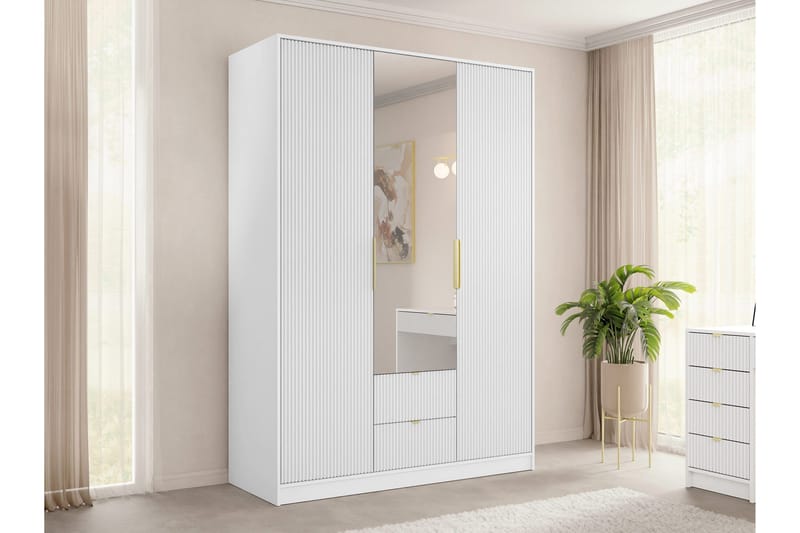 Gudelia Garderob 151x216 cm - Vit - Förvaring - Garderober & garderobssystem