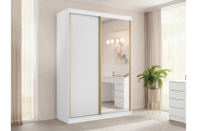 Gudelia Garderob 151x216 cm - Vit - Förvaring - Garderober & garderobssystem