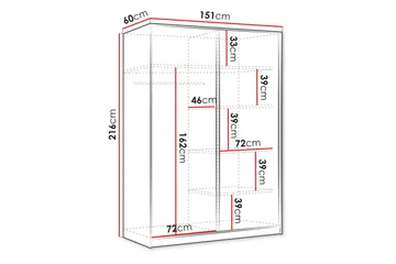 Gudelia Garderob 151x216 cm - Vit - Förvaring - Garderober & garderobssystem