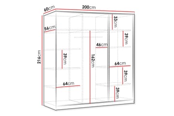 Gudelia Garderob 200x216 cm - Blå - Förvaring - Garderober & garderobssystem