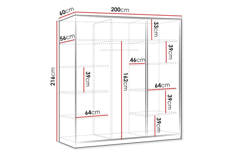 Gudelia Garderob 200x216 cm - Blå - Förvaring - Garderober & garderobssystem