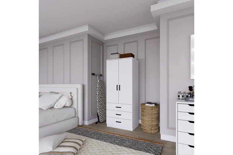 Haaken Garderob 60x174,8 cm - Mattvit - Förvaring - Garderober & garderobssystem