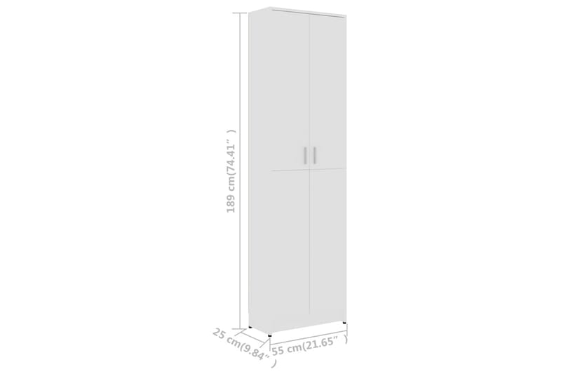 Hallgarderob vit 55x25x189 cm spånskiva - Vit - Garderober & garderobssystem - Garderobsskåp