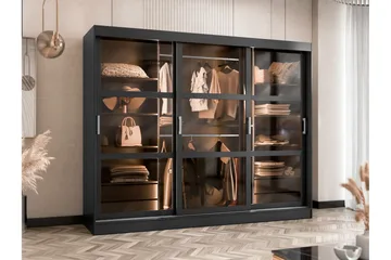 Harvans Garderob 250x203 cm - Svart - Förvaring - Garderober & garderobssystem