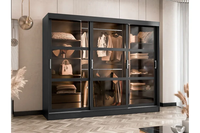 Harvans Garderob 250x203 cm - Svart - Förvaring - Garderober & garderobssystem