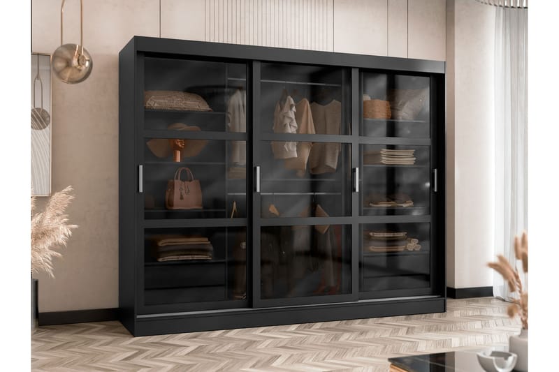 Harvans Garderob 250x203 cm - Svart - Förvaring - Garderober & garderobssystem