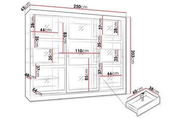 Harvans Garderob 250x203 cm - Svart - Förvaring - Garderober & garderobssystem