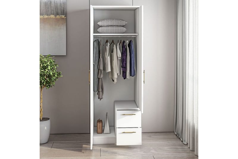 Hearst Garderobsskåp 60x171,8 cm - Vit - Förvaring - Garderober & garderobssystem