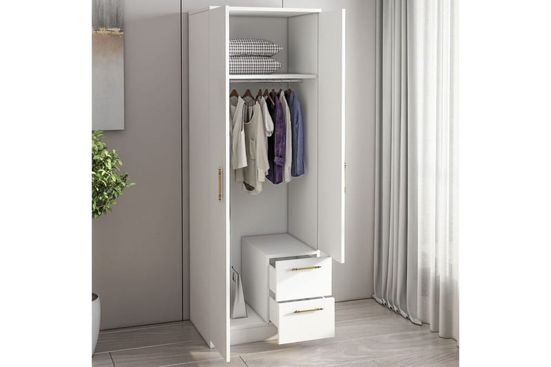 Hearst Garderobsskåp 60x171,8 cm - Vit - Förvaring - Garderober & garderobssystem