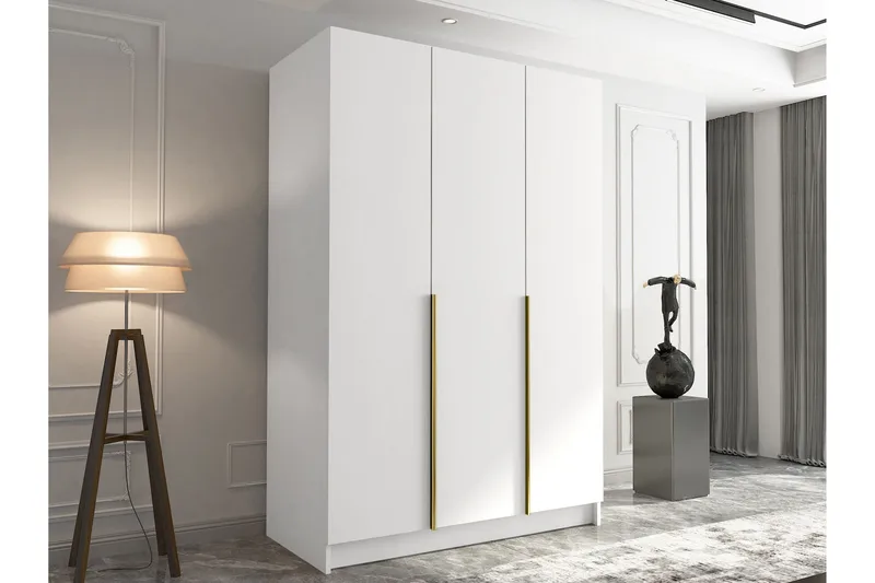 Herrljunga Garderob 150 cm - Vit/Guld - Förvaring - Garderober & garderobssystem