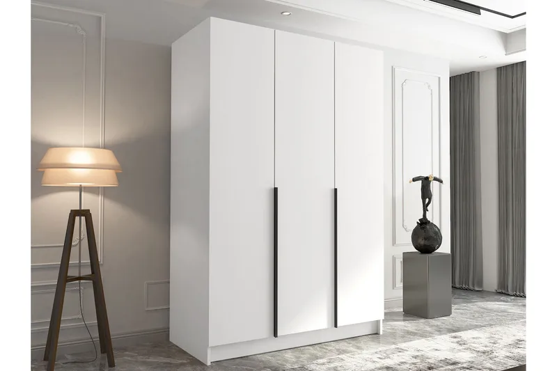 Herrljunga Garderob 150 cm - Vit/Svart - Förvaring - Garderober & garderobssystem