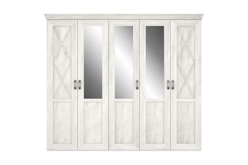 Hurlston Garderob 255 cm, Vit