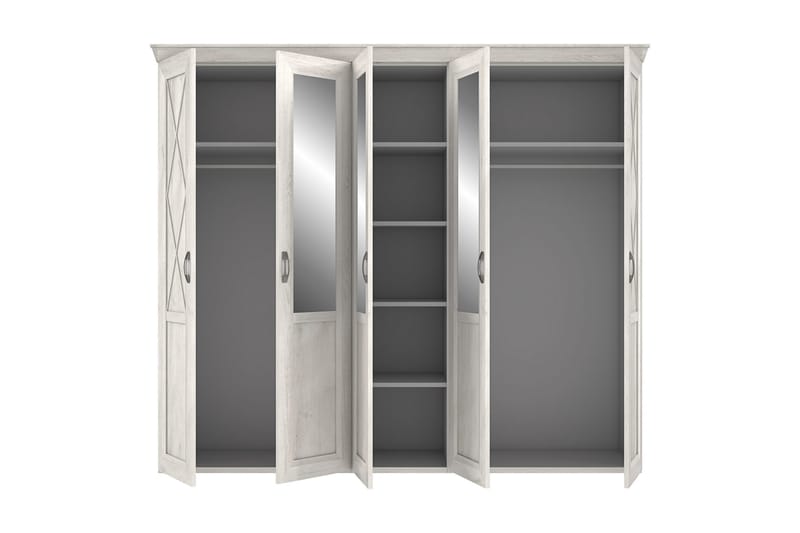 Hurlston Garderob 255 cm - Vit - Förvaring - Garderober & garderobssystem
