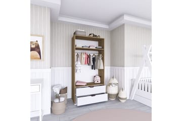 Hurst Garderob 90x183 cm - Ljusbrun/Vit - Förvaring - Garderober & garderobssystem