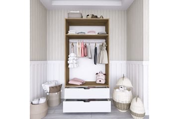 Hurst Garderob 90x183 cm - Ljusbrun/Vit - Förvaring - Garderober & garderobssystem