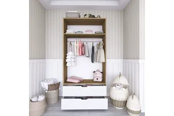 Hurst Garderob 90x183 cm - Ljusbrun/Vit - Förvaring - Garderober & garderobssystem