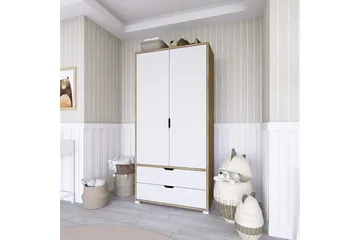 Hurst Garderob 90x183 cm - Ljusbrun/Vit - Förvaring - Garderober & garderobssystem