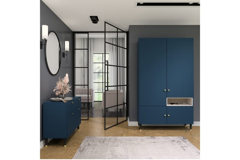 Includo Garderob 120x205 cm - Blå - Förvaring - Garderober & garderobssystem
