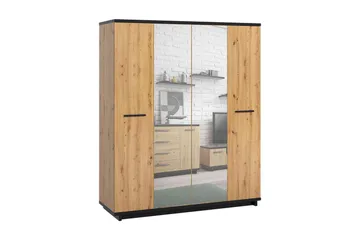 Ines Garderob 60x180 cm - Ek/Svart - Förvaring - Garderober & garderobssystem