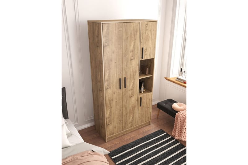 Iskral Garderob 90x177 cm - Brun - Förvaring - Garderober & garderobssystem
