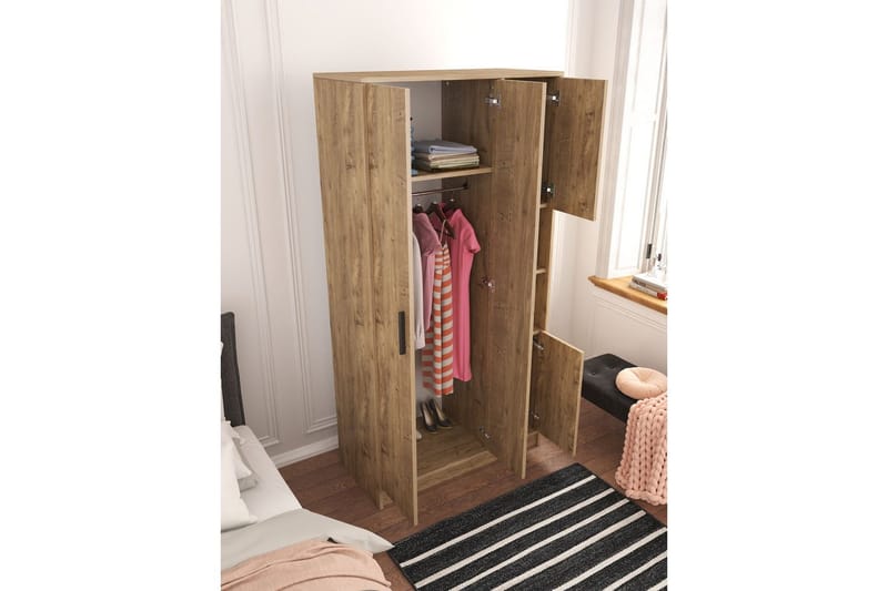 Iskral Garderob 90x177 cm - Brun - Förvaring - Garderober & garderobssystem