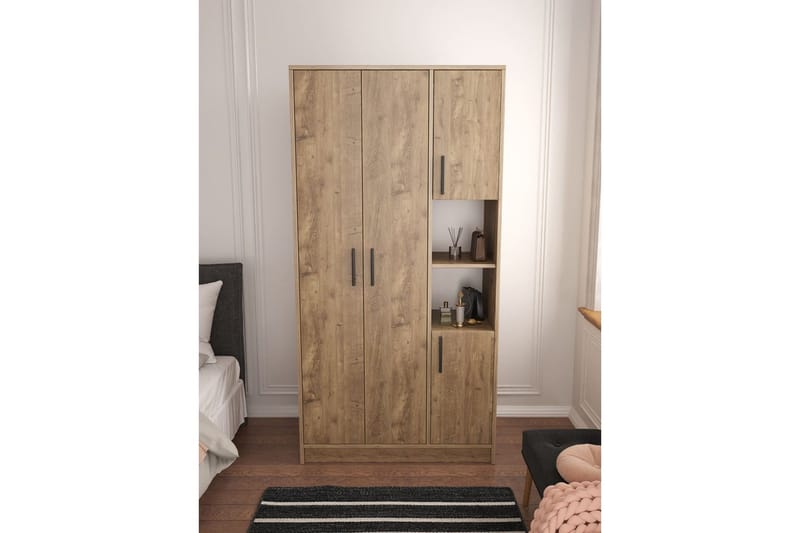 Iskral Garderob 90x177 cm - Brun - Förvaring - Garderober & garderobssystem